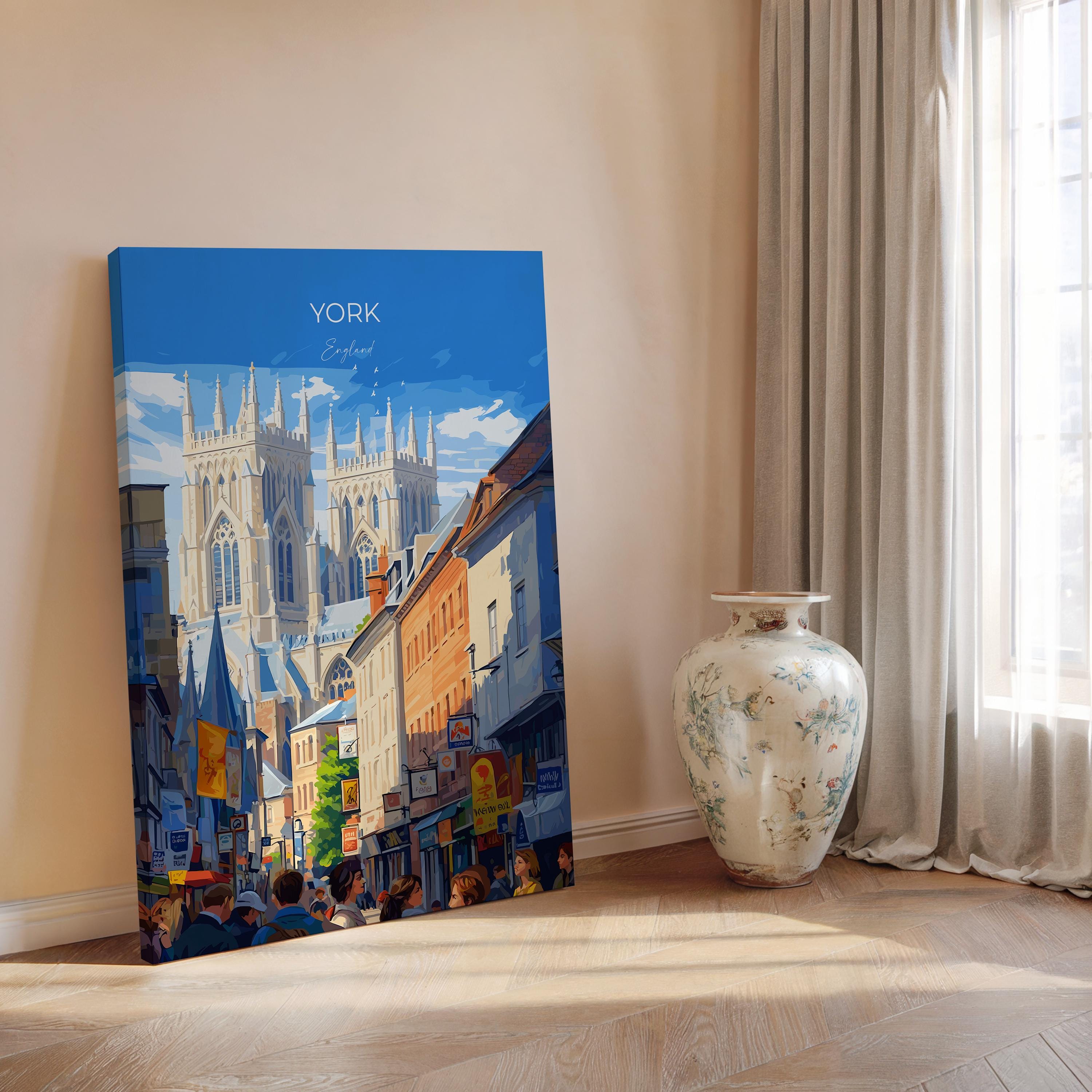 York Travel Print Wall Art, City of York Travel Poster, English Cities Art Gift, Wall Art Print NQ Media Designs