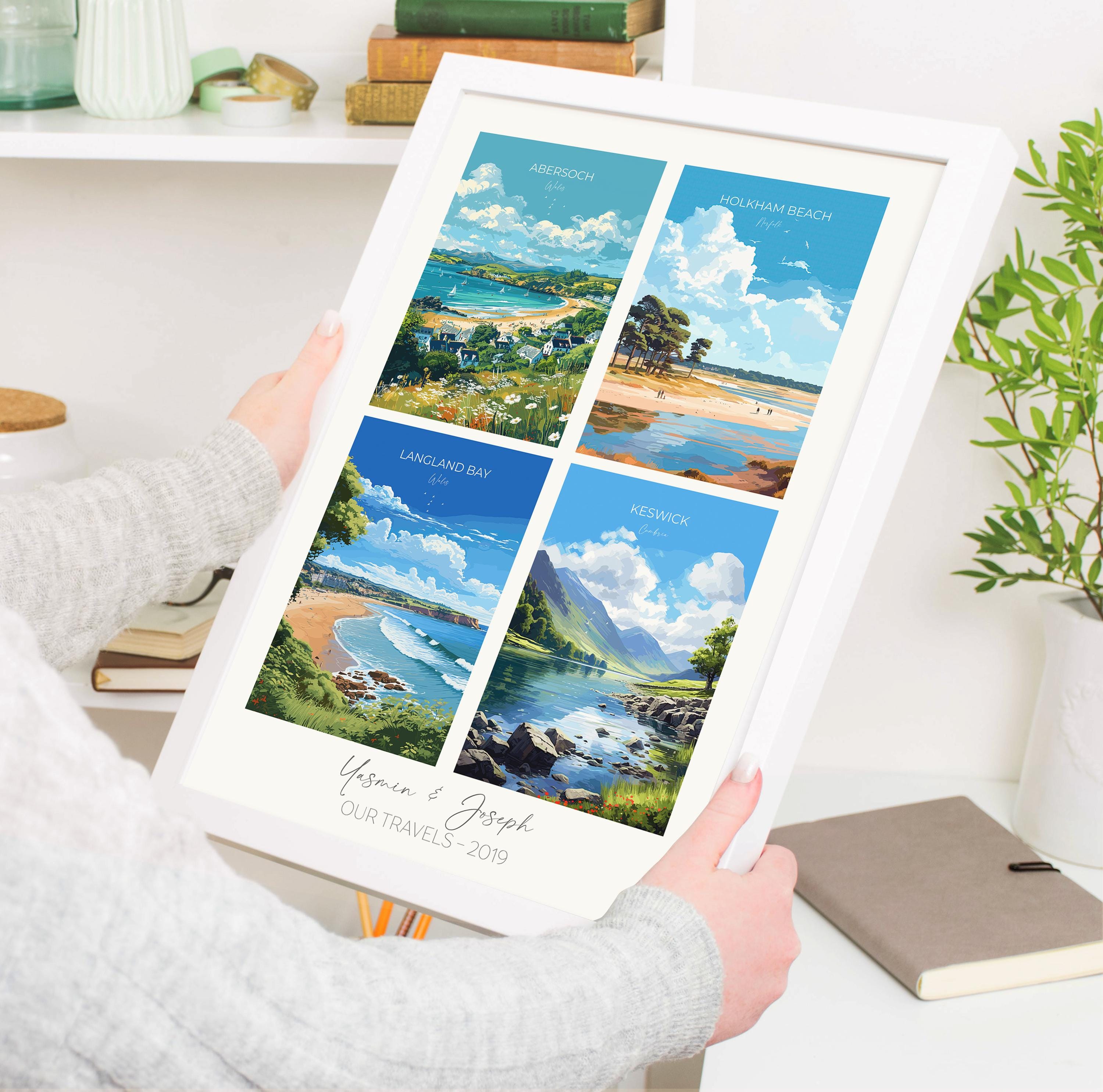 Favourite Places Travel Gift, Personalised Travel Memories Poster, Travel Print Collage, Custom Souvenir Gift for Travel Lovers NQ Media Designs
