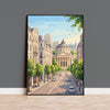 Bucharest Travel Print, Romanian Athenaeum Wall Art, Bucharest City Poster, Historic Architecture Illustration, Europe Decor, Romania Gift