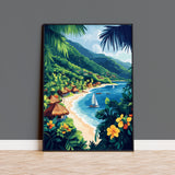 Fiji Travel Print Wall Art, Travel Poster of Fiji, South Pacific Islands Art Lovers Gift NQ Media Designs