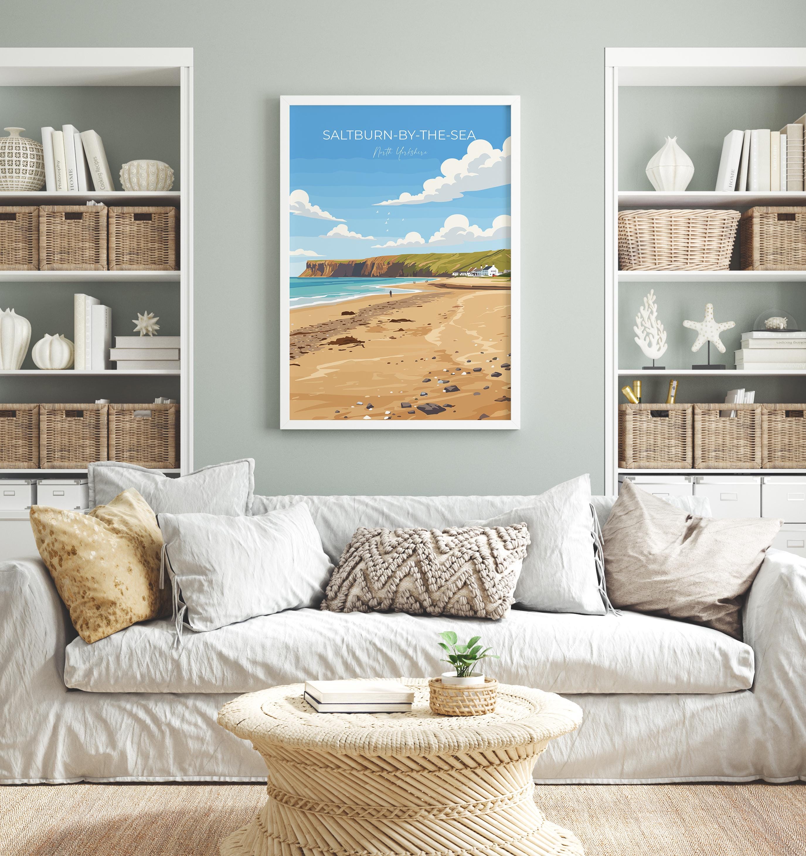 Saltburn by the Sea Travel Poster, Travel Print of Saltburn by the Sea, Yorkshire Gift, England, North Yorkshire Art, Saltburn Wall Art Gift NQ Media Designs