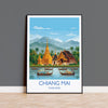 Chiang Mai Travel Print, Travel Poster of Chiang Mai, Thailand, Chiang Mai Art Lovers Gift, Wall Art Print NQ Media Designs