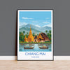 Chiang Mai Travel Print, Travel Poster of Chiang Mai, Thailand, Chiang Mai Art Lovers Gift, Wall Art Print