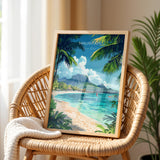 Mauritius Travel Poster, Travel Print of Mauritius, Indian Ocean Island Art, Mauritius Wall Art Gift, NQ Media Designs