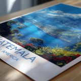 Guatemala Travel Print, Travel Poster of Guatemala, Central America Poster, Guatemala Wall Art Lovers Gift NQ Media Designs
