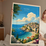 Ulcinj Montenegro Poster, Old Town Wall Art, Adriatic Coast Print, Balkans Travel Poster, Ulcinj Gift