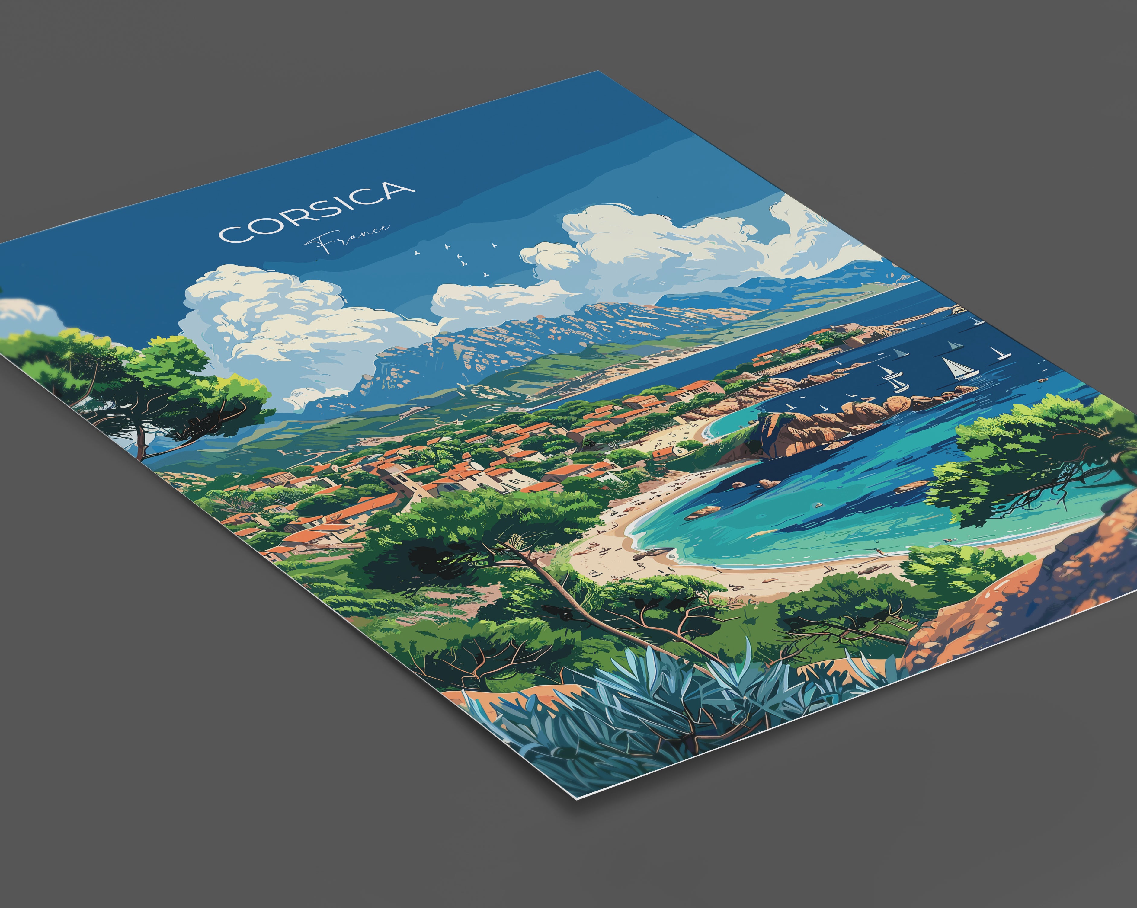 a book with a picture of a beach and a town
