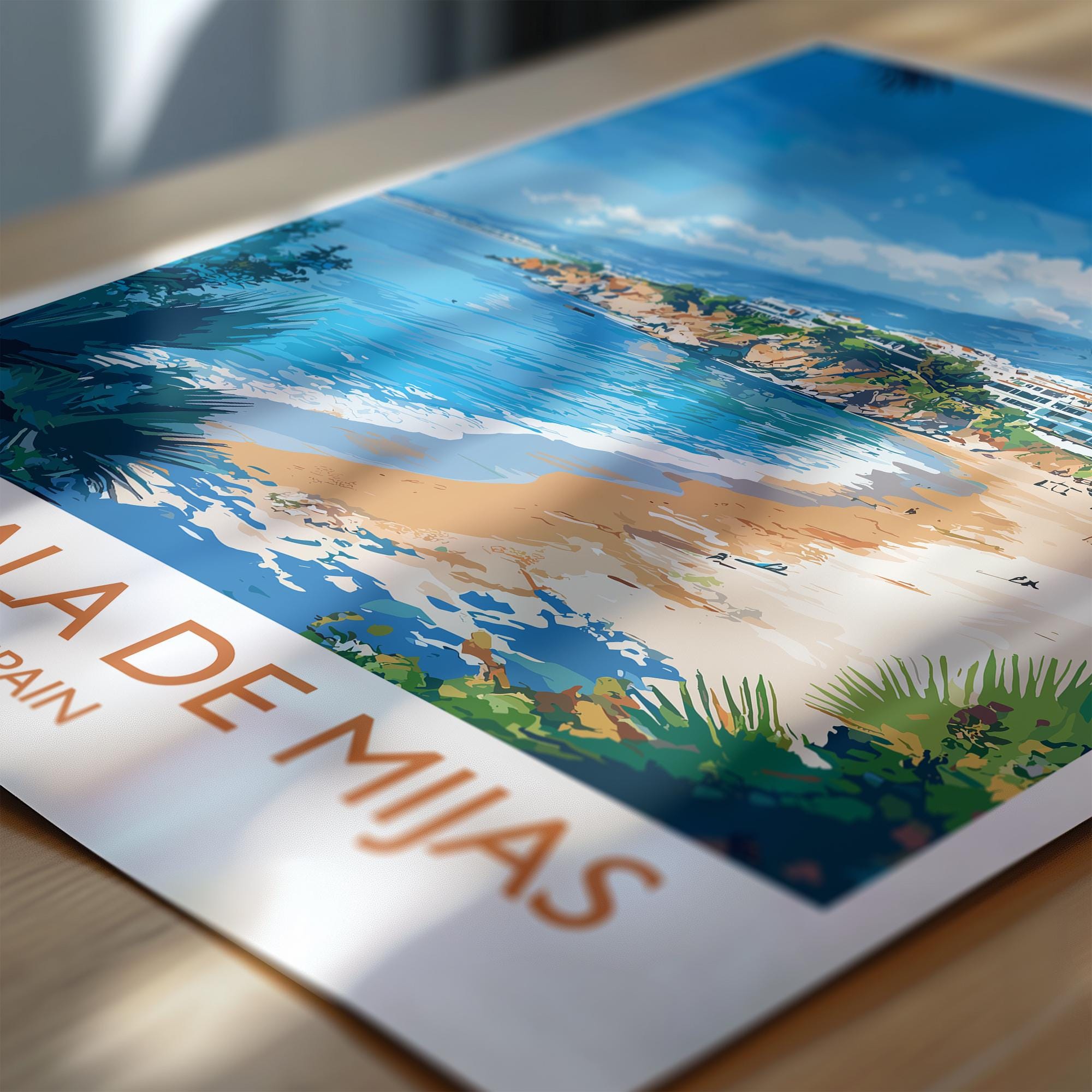 La Cala de Mijas Travel Print, Travel Poster of La Cala de Mijas, Spain, Malaga Art, Malaga Gift, Wall Art Print NQ Media Designs