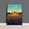 Glastonbury Travel Poster, Travel Print of Glastonbury, Somerset, England, Glastonbury Art, Festival Art Gift, Somerset Wall Art Print NQ Media Designs