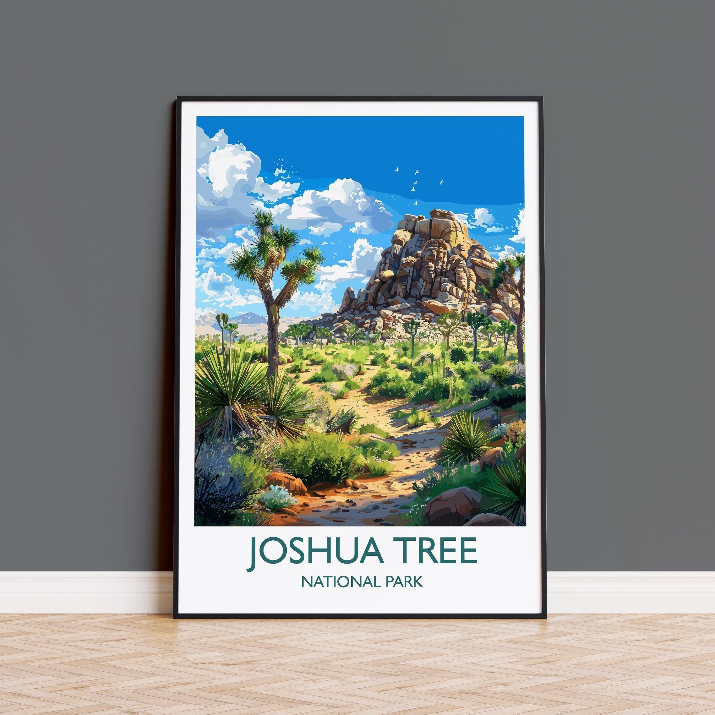 Joshua Tree National Park Travel Poster Wall Art, Travel Print of Joshua Tree, National Park Art Lovers Gift, California, USA, Wall Art Gift NQ Media Designs