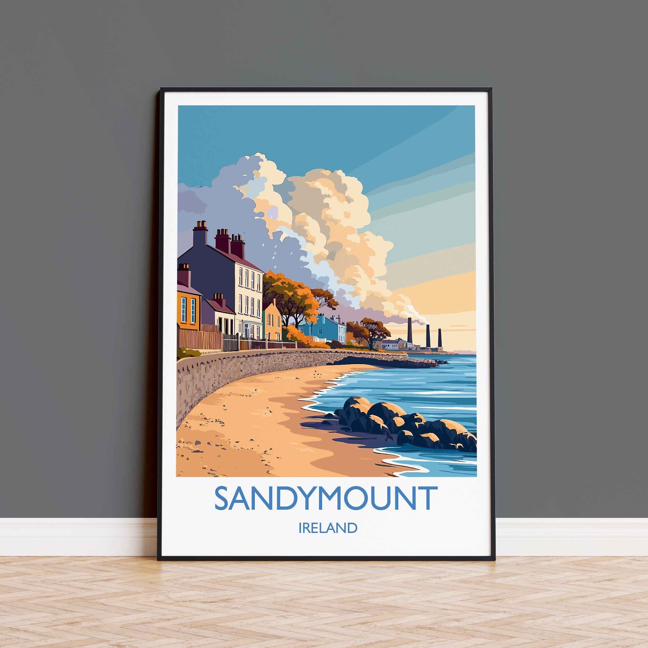 Sandymount Poster, Travel Print of Sandymount, Dublin, Ireland Coast, Travel Wall Art Gift NQ Media Designs