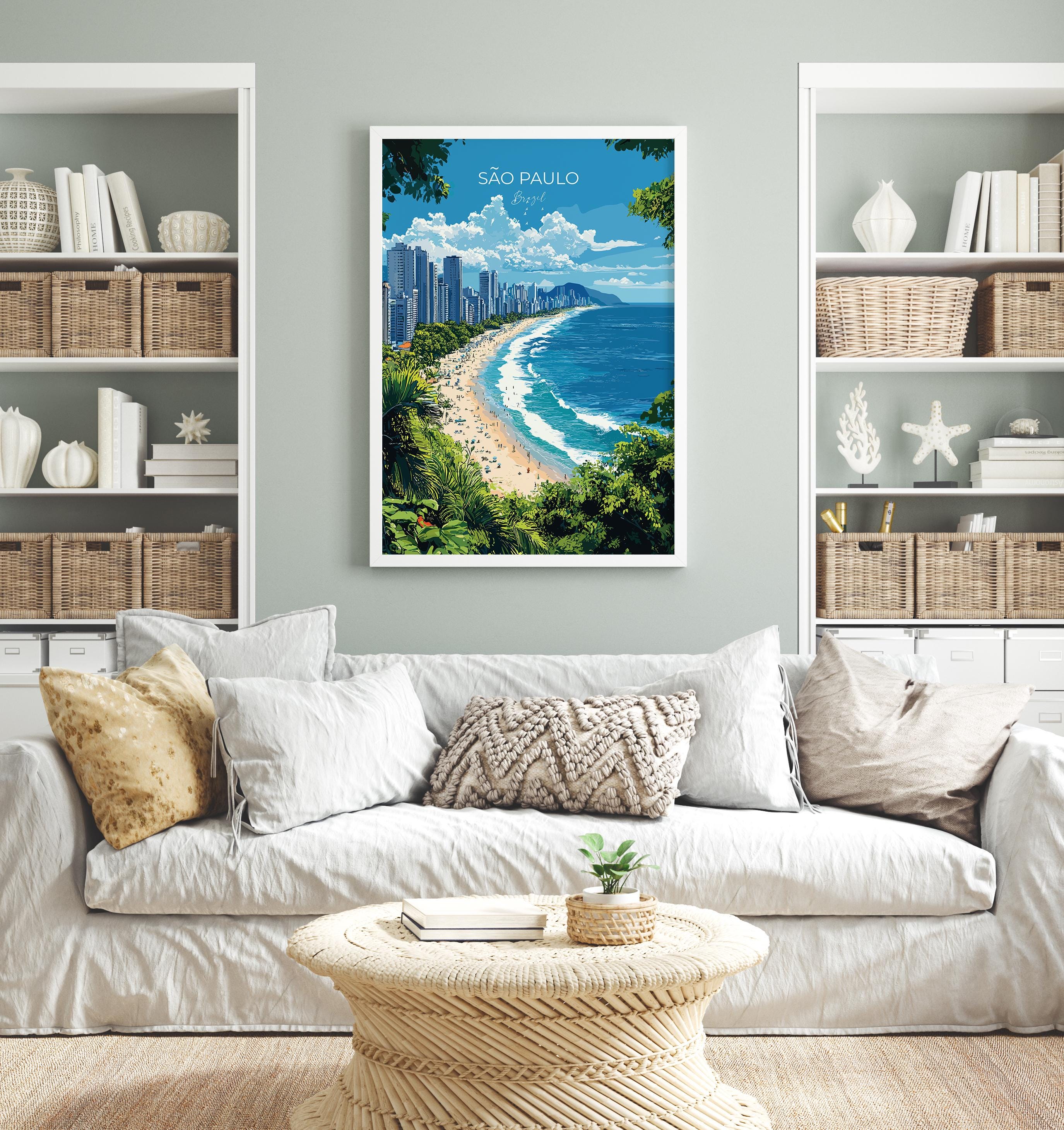 Sao Paulo Travel Poster, Travel Print of Sao Paulo, Brazil City Poster, Sao Paulo Wall Art Lovers Gift, Brazil Art Gift NQ Media Designs