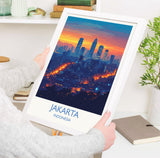 Jakarta Travel Print, Travel Poster of Jakarta, Indonesia, Jakarta Art Lovers Gift, Wall Art Decor Print Gift NQ Media Designs
