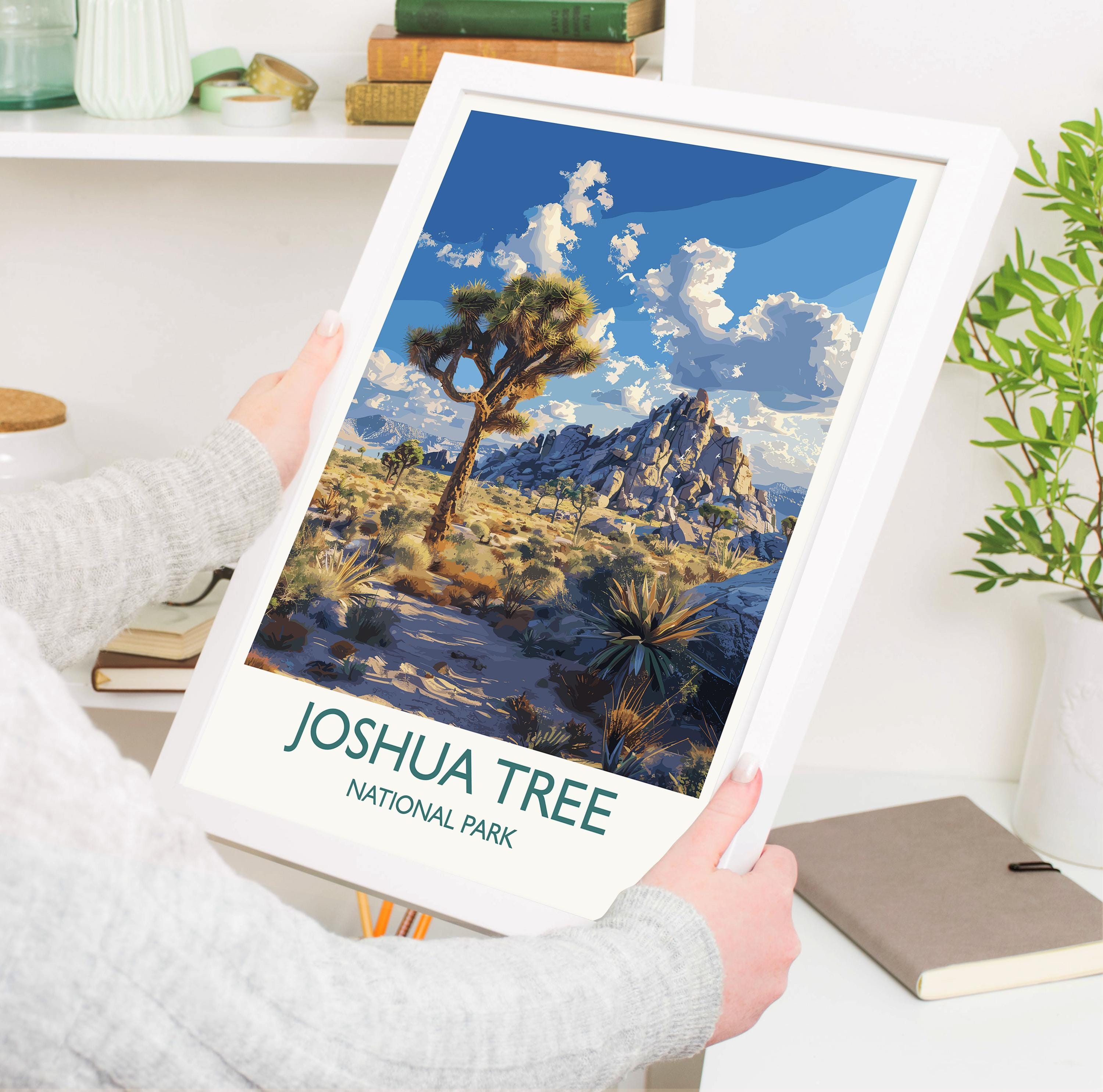 Joshua Tree National Park Travel Poster Wall Art, Travel Print of Joshua Tree, National Park Art Lovers Gift, California, USA, Wall Art Gift NQ Media Designs