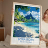 Bora Bora Travel Poster Wall Art, Travel Print of Bora Bora, French Polynesia, South Pacific Islands Art Lovers Gift