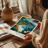 Fiji Travel Poster Wall Art, Travel Print of Fiji, South Pacific Islands Art Lovers Gift NQ Media Designs