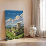 Portchester Castle Poster, Hampshire Wall Art, Norman Castle Print, England Travel Poster, Portchester Gift