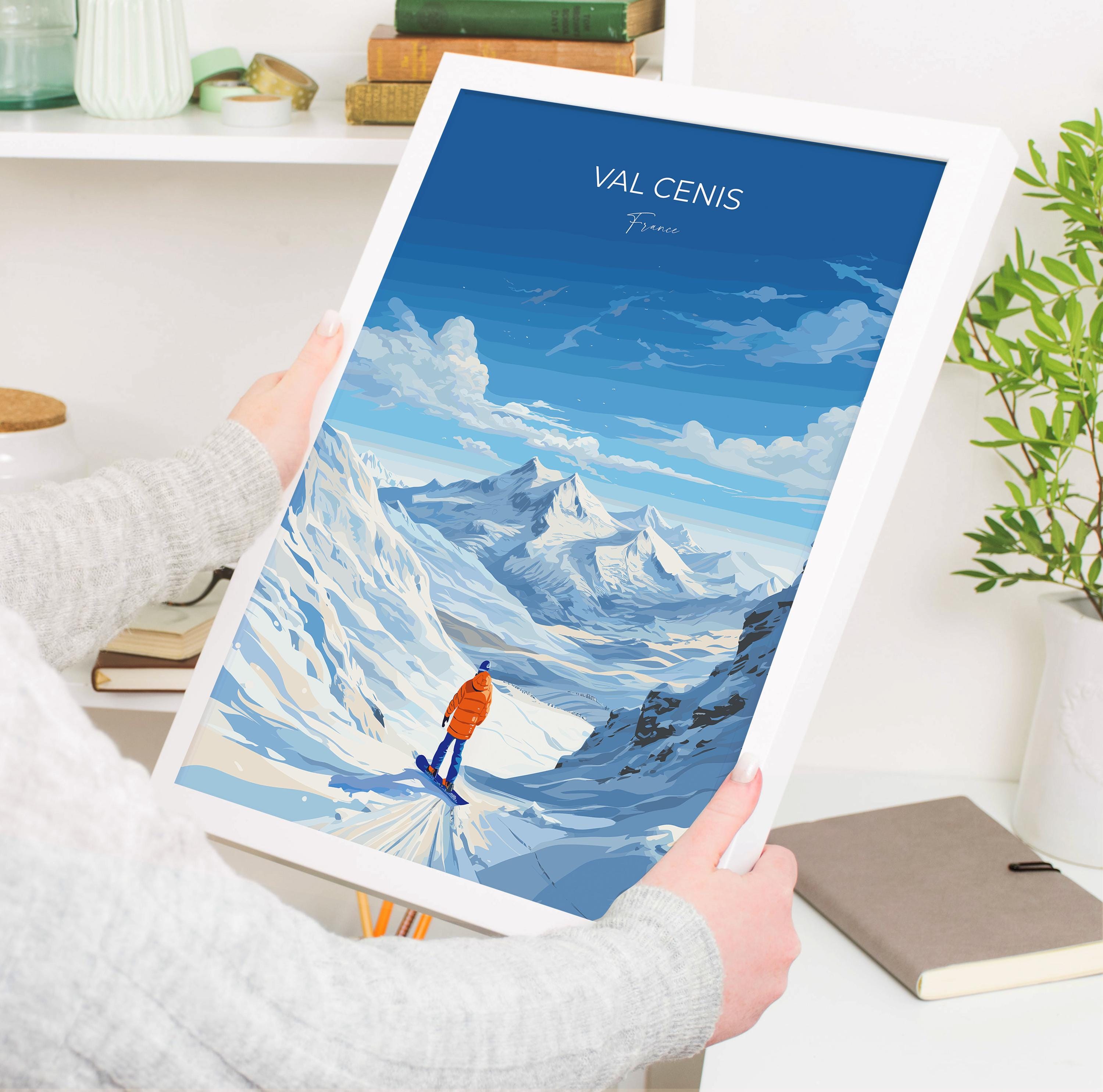 Val Cenis Wall Art Travel Print, Travel Poster of Val Cenis, Ski Poster, Val Cenis Art Gift, France Ski Art Travel Gift NQ Media Designs