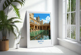 Bath Travel Print, Travel Poster of Bath, England, Cotswolds Art, Bath Gift, Avon Wall Art Print NQ Media Designs
