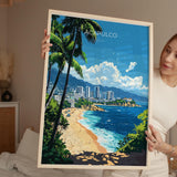 Acapulco Travel Poster Wall Art, Print of Acapulco, Mexico Coast Art Gift, Mexico Cities Art, NQ Media Designs