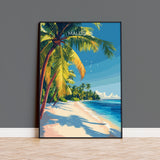 Maldives Travel Poster, Travel Print of Maldives, Indian Ocean Island Art, Maldives Wall Art Gift, NQ Media Designs