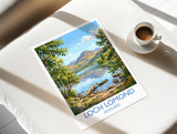 Loch Lomond Scotland Travel Poster, Scottish Highlands Wall Art, Scenic Loch Landscape Print, Nature Illustration, UK Decor, Scotland Gift