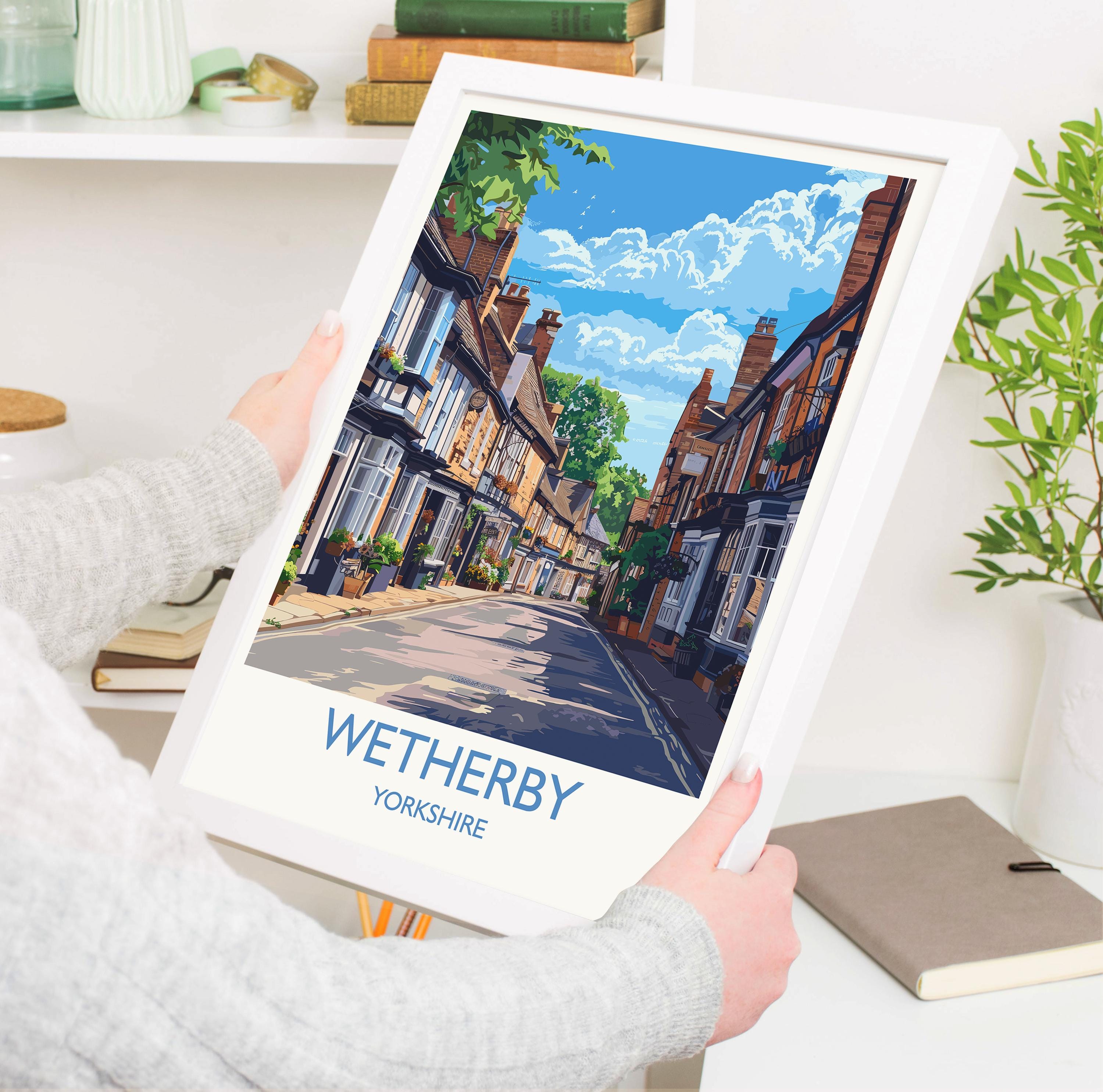 Wetherby Travel Poster Wall Art, Travel Print of Wetherby, Yorkshire, England, Wetherby Art Lovers Gift, England Gift NQ Media Designs