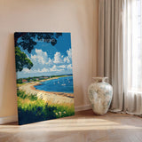 Mudeford Travel Poster, Travel Print of Mudeford, England, Mudeford Beach Christchurch, Dorset Coast Art, Dorset Gift, Wall Art Print NQ Media Designs