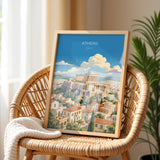 Athens Travel Poster | Acropolis, Greece Wall Art