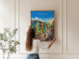La Boca Buenos Aires Travel Poster, Caminito Wall Art, Colourful Argentina Print, Buenos Aires Illustration, Vintage Style South America