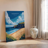 Trebarwith Travel Poster, Travel Print of Trebarwith, England, Cornwall Art, Trebarwith Art Lovers Gift, Wall Art Print NQ Media Designs