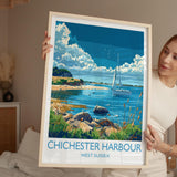 Chichester Harbour Travel Poster Wall Art, West Sussex Travel Print, English Countryside Art Gift, Wall Art Print NQ Media Designs