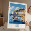 Looe Travel Print, Travel Poster of Looe, England, Cornwall Art, Looe Art Lovers Gift, Wall Art Print