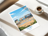 Tenby Travel Poster Wall Art, Tenby Travel Print, Wales, Pembrokeshire Coast Art Gift, Welsh Wall Art Print NQ Media Designs