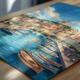 Marseille Poster, Vieux Port Wall Art, Provence Print, France Travel Poster, Marseille Gift