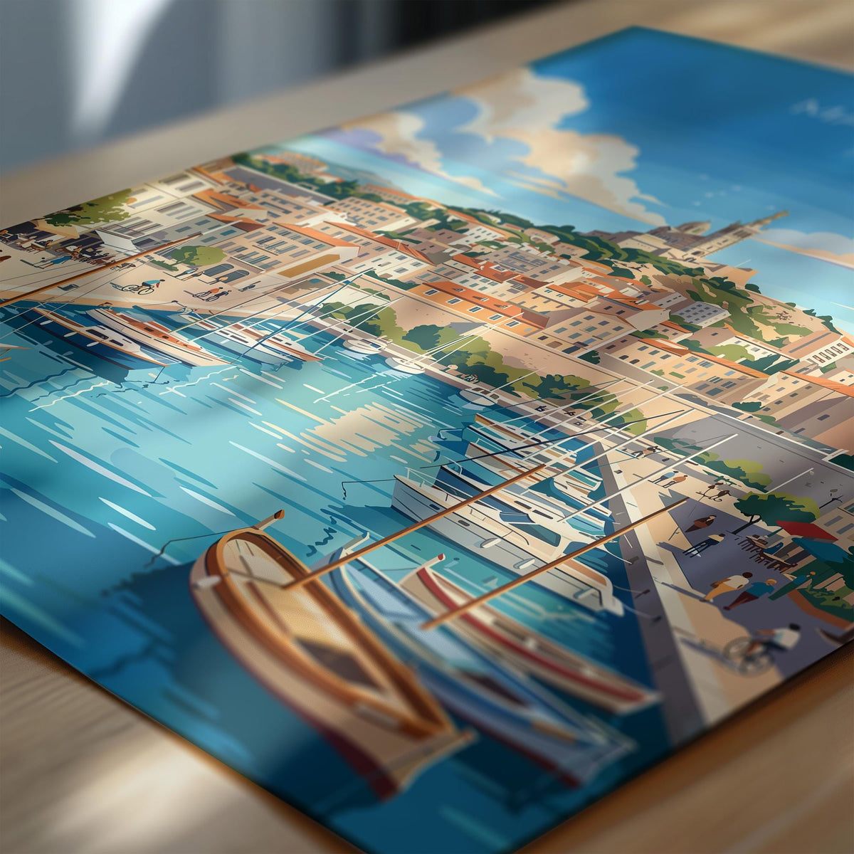 Marseille Poster, Vieux Port Wall Art, Provence Print, France Travel Poster, Marseille Gift