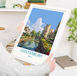 Canterbury Travel Print, Travel Poster of Canterbury, England, Canterbury Cathedral, Kent Art Lovers Gift, Wall Art Print NQ Media Designs