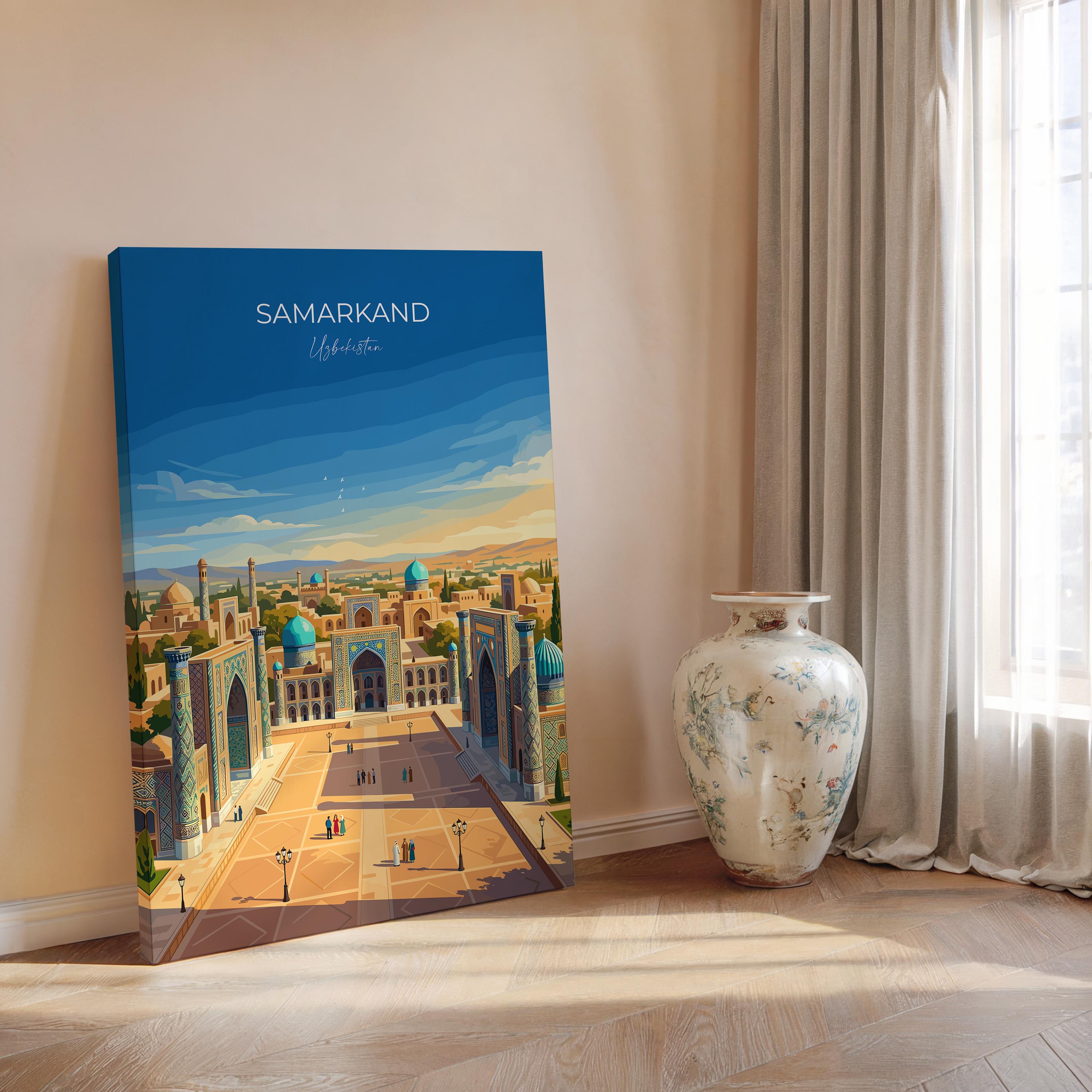 Samarkand Uzbekistan Travel Print, Registan Square Wall Art, Silk Road Print, Central Asia Travel Poster, Islamic Architecture Decor