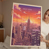New York City Art Print, Manhattan Skyline Sunset Art Gift, Empire State Building Poster