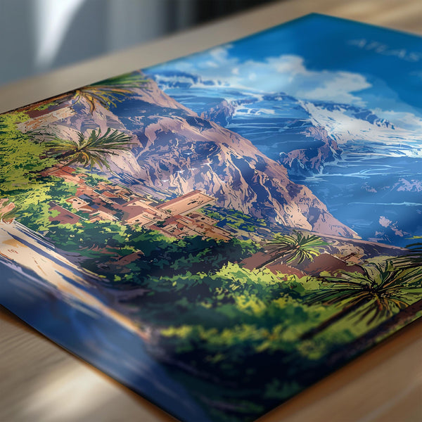 Atlas Mountains Travel Poster Wall Art, Travel Print of Atlas Mountains Art Lovers Gift, Morocco Wall Art
