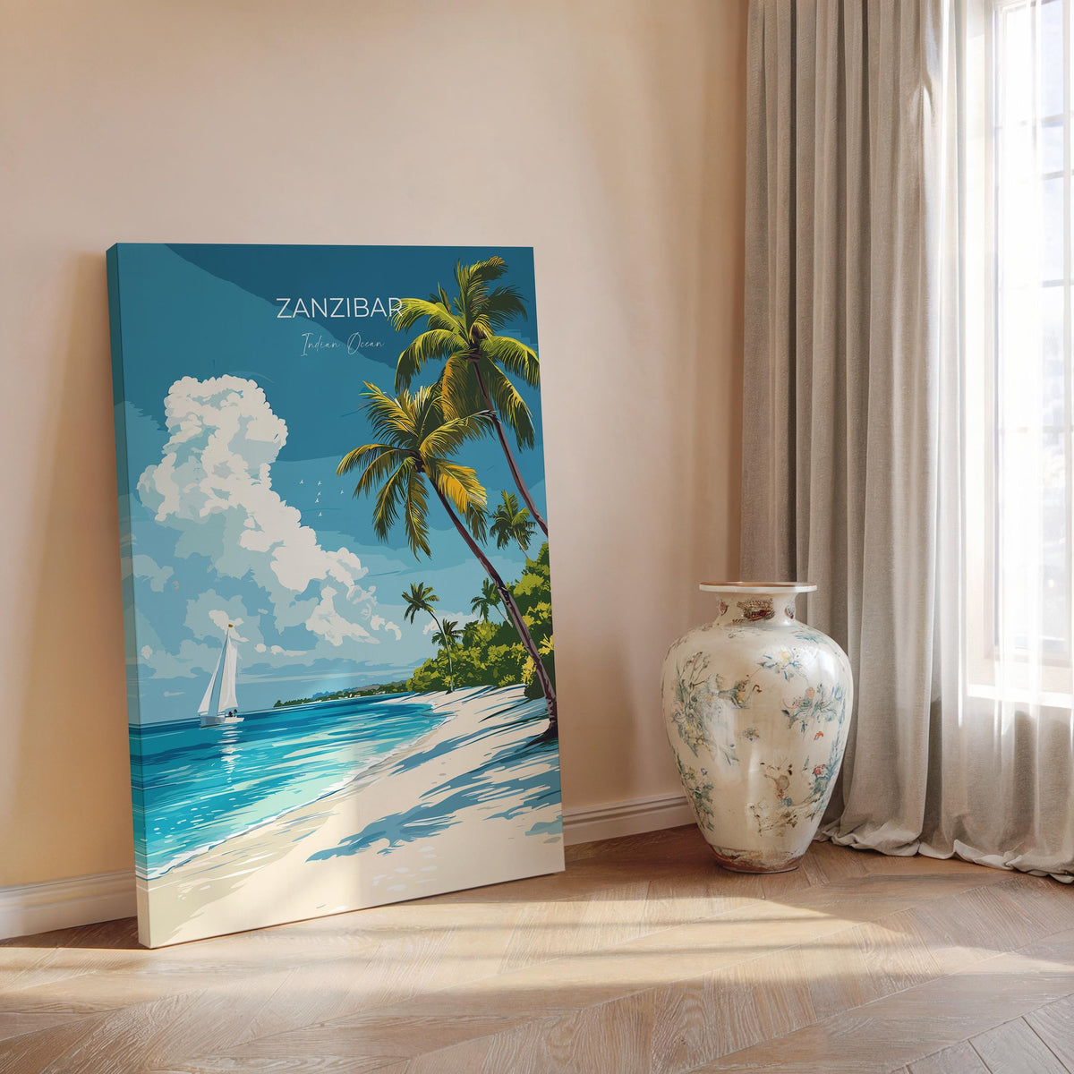 Zanzibar Travel Poster, Indian Ocean Island Art, Vibrant Wall Decor NQ Media Designs