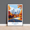 Atlanta Travel Print, Travel Poster of Atlanta, Georgia, Atlanta City Art Lovers Gift, USA Gift, Wall Art Print NQ Media Designs