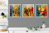 Peppers Abstract Art Colourful Kitchen Modern Design Decor Print Wall Art Picture NQ Media Designs
