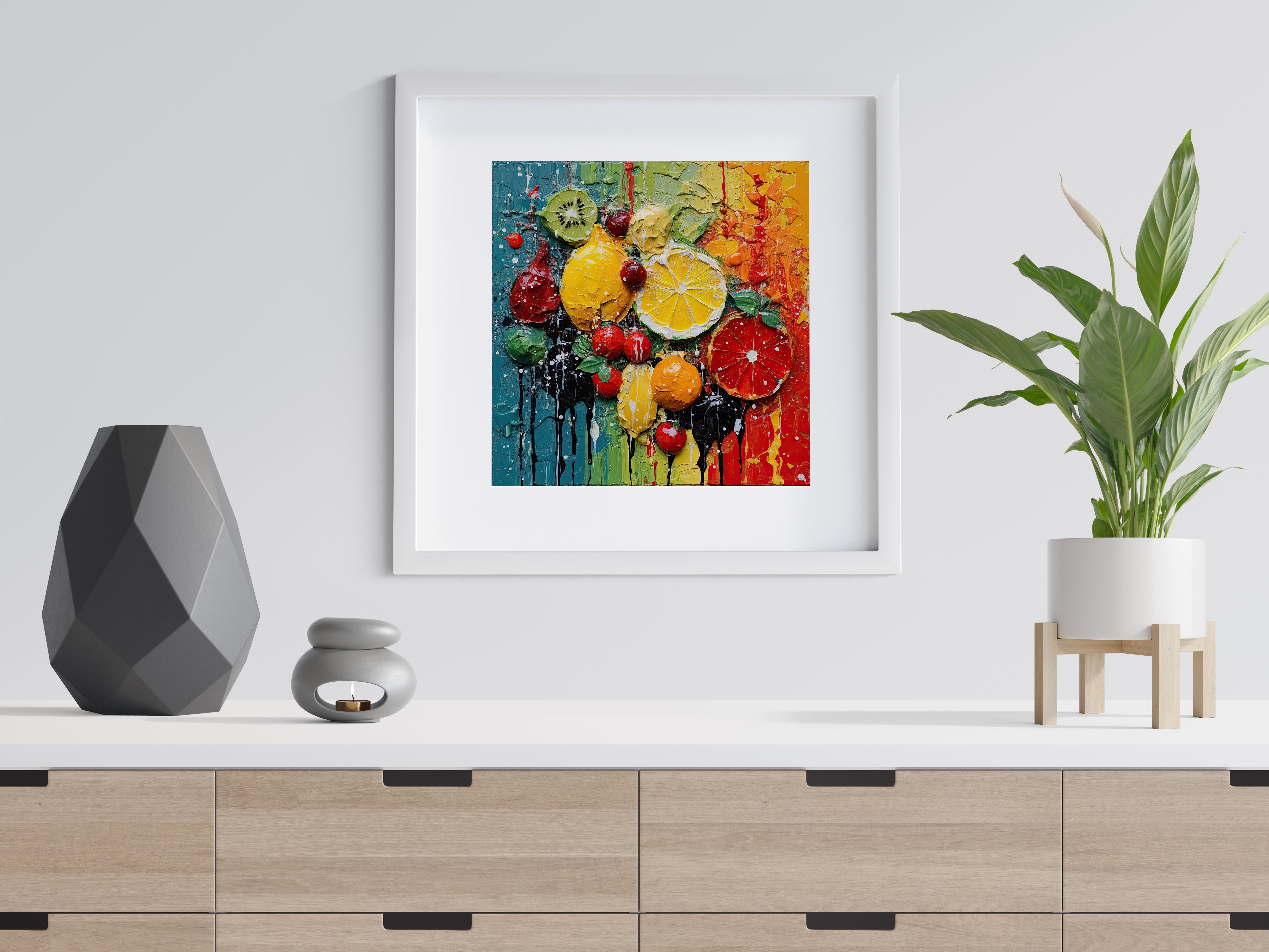 Fruit Abstract Art Colourful Kitchen Modern Design Decor Print Wall Art Picture NQ Media Designs