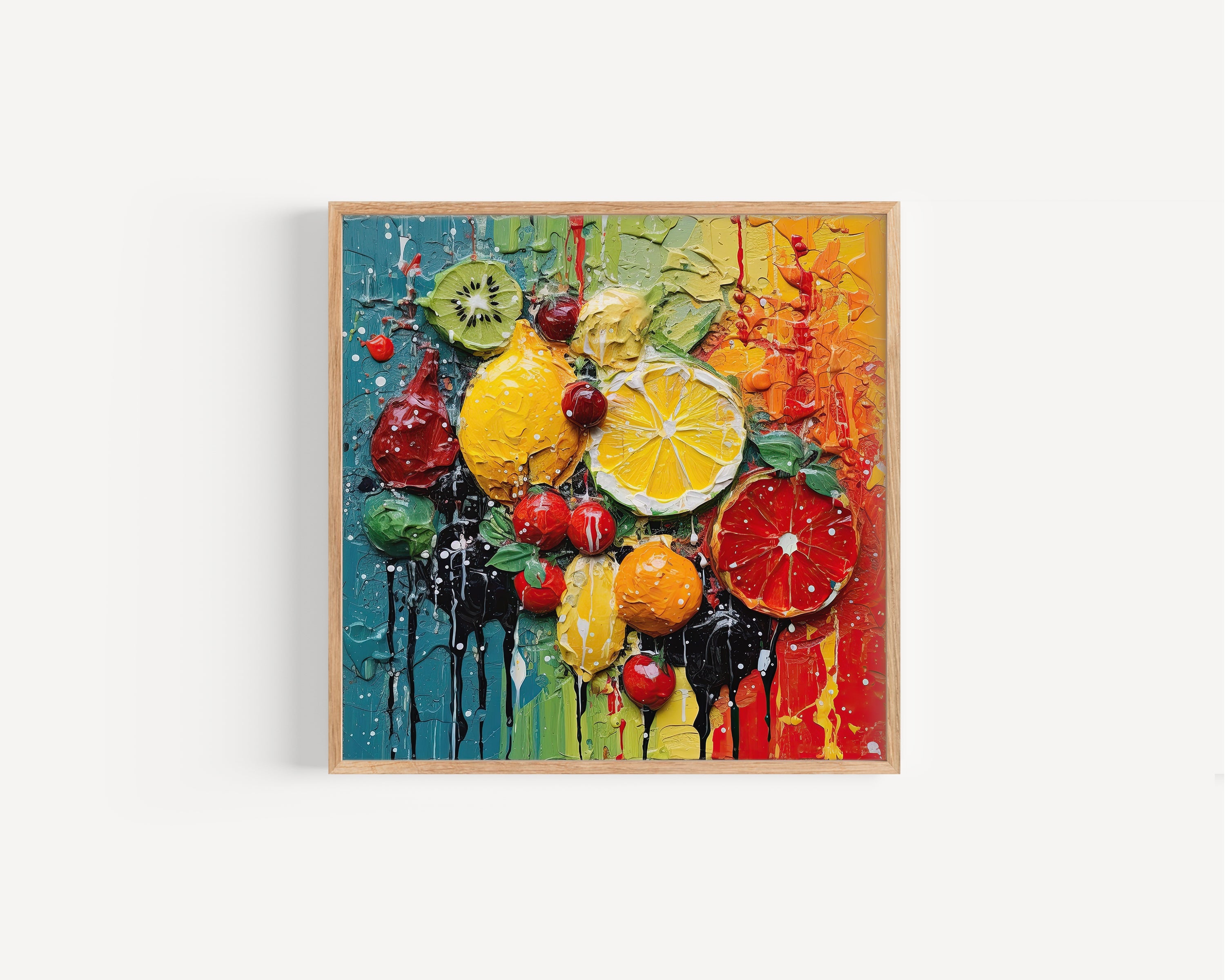 Fruit Abstract Art Colourful Kitchen Modern Design Decor Print Wall Art Picture NQ Media Designs