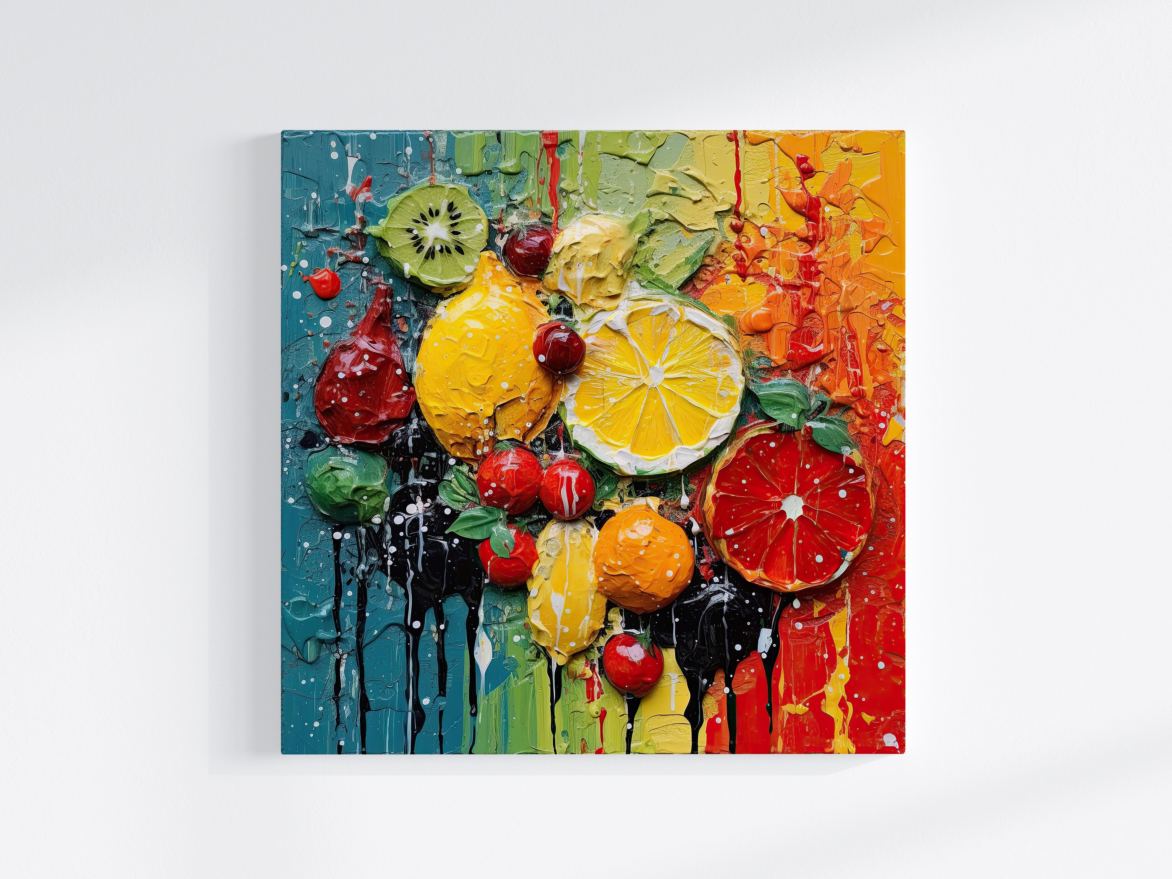 Fruit Abstract Art Colourful Kitchen Modern Design Decor Print Wall Art Picture NQ Media Designs