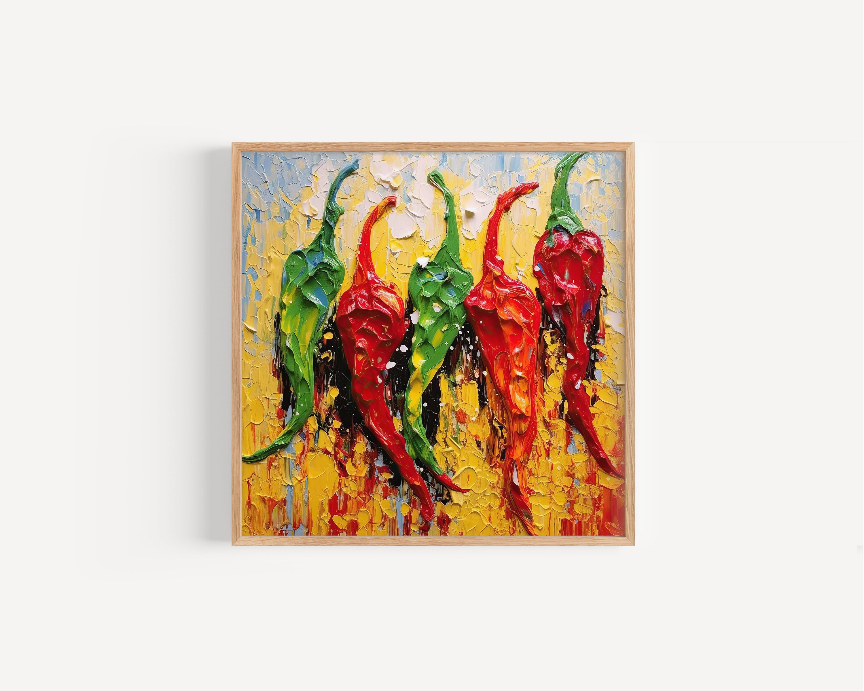 Peppers Abstract Art Colourful Kitchen Modern Design Decor Print Wall Art Picture NQ Media Designs