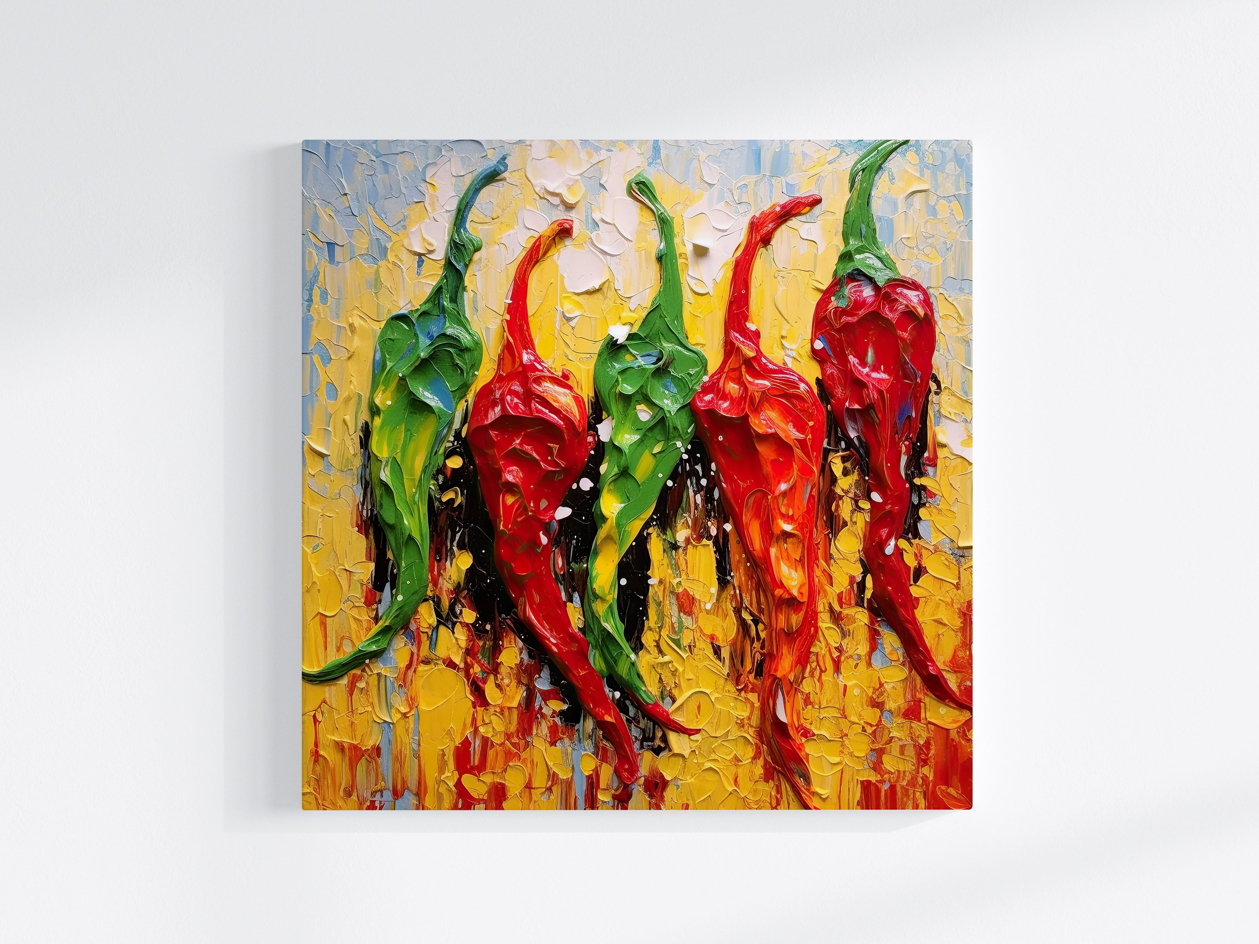 Peppers Abstract Art Colourful Kitchen Modern Design Decor Print Wall Art Picture NQ Media Designs