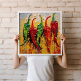 Peppers Abstract Art Colourful Kitchen Modern Design Decor Print Wall Art Picture NQ Media Designs