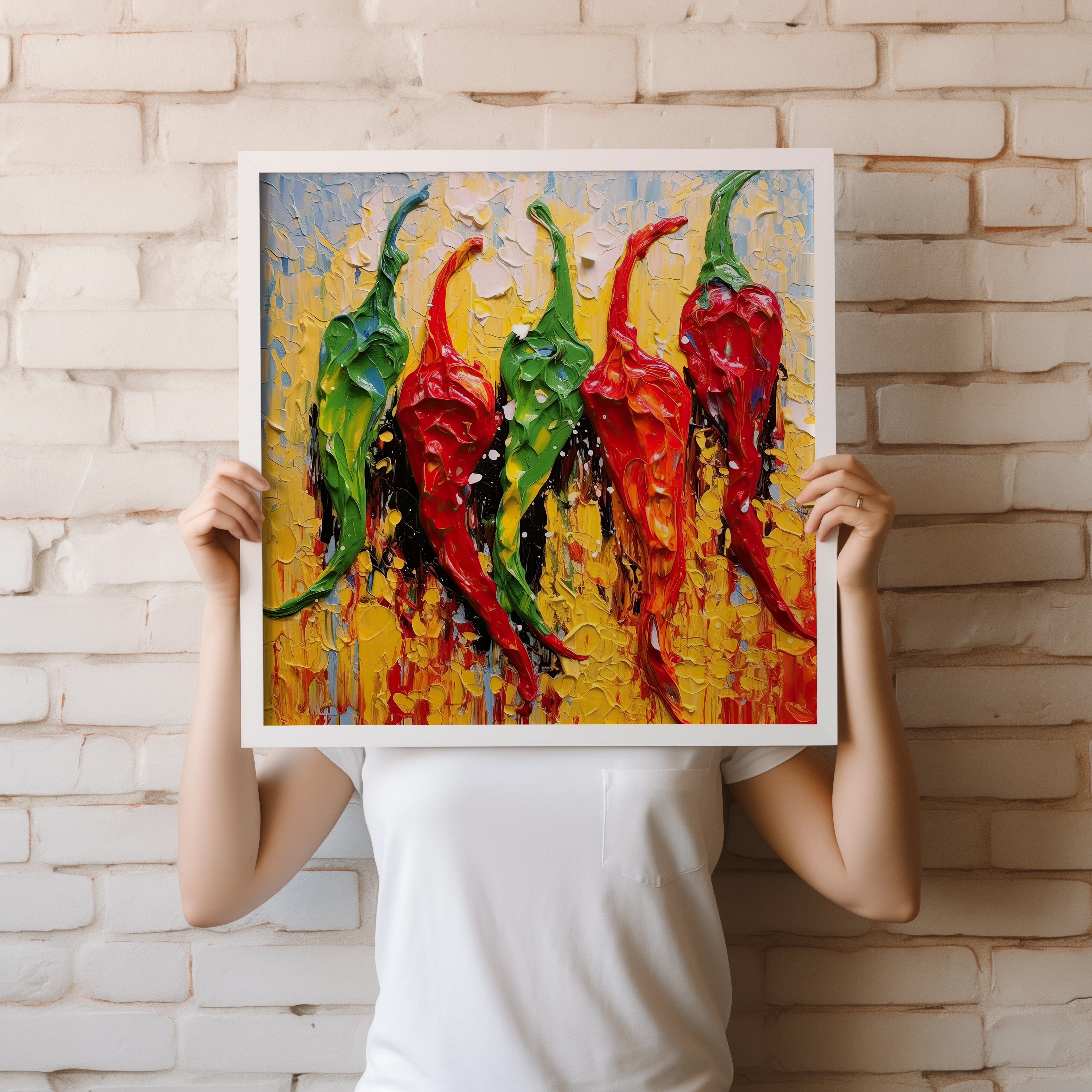 Peppers Abstract Art Colourful Kitchen Modern Design Decor Print Wall Art Picture NQ Media Designs